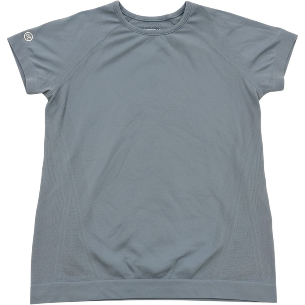 Athleta Seamless T-Shirt Women Small Blue Gray Mesh Vent Short Sleeve Top